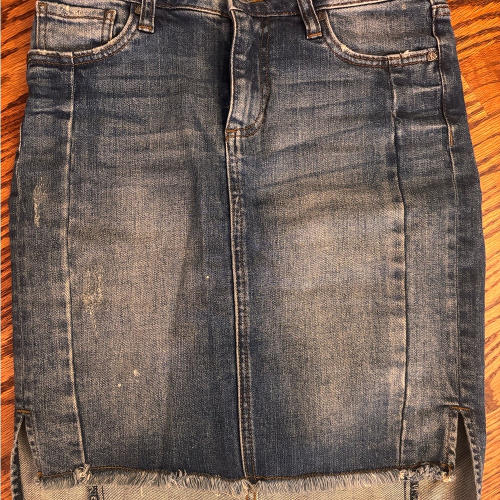 Kut from the Kloth Blue “Connie” Denim Skirt